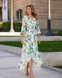 Emerald Print Cocktail Dress