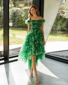 Print Green Tulle