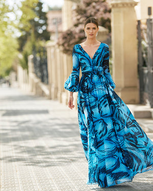 Blue Print Cocktail Dress