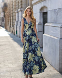 Navy-Lime Cocktail Dress
