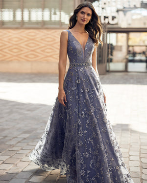 Metalic Blue Cocktail Dress